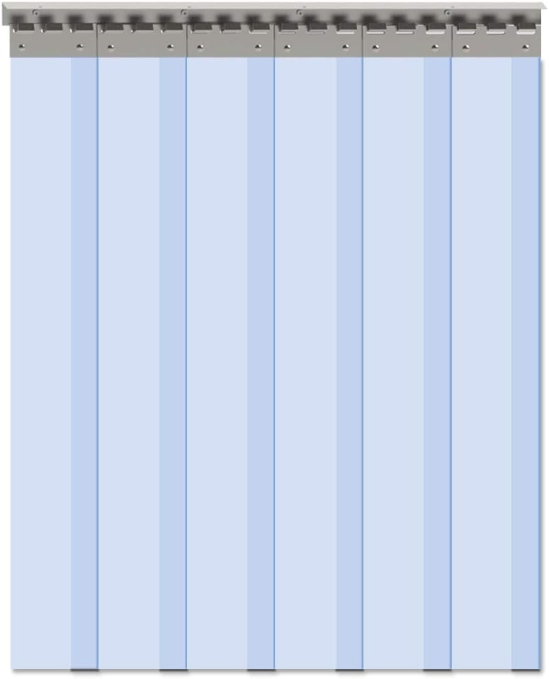 VIZ-PRO 6PCS Freezer Strip Door Curtain, 84" X 36", 0.08 Inch Thickness PVC Curtain Strip for Walk in Freezers, Coolers & Warehouse Doors, with 56% Overlap for 3' X 7' Doors