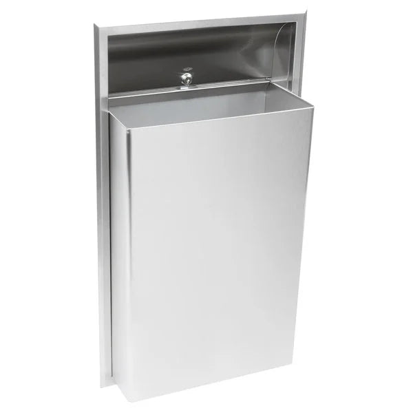 Bobrick B-3644 Stainless Steel Recessed Rectangular Waste Receptacle