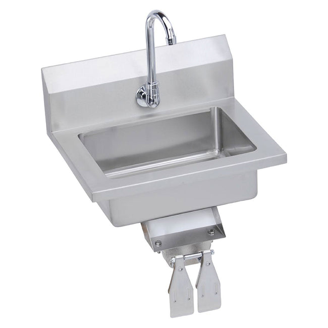 Elkay Stainless Steel 18" x 14-1/2" x 11" 18 Gauge Hand Sink with Knee Valve and Faucet