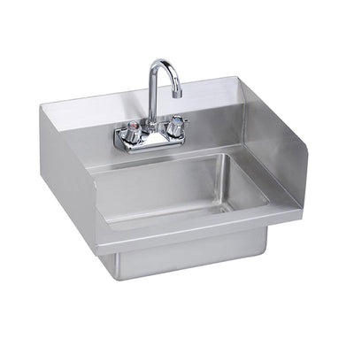 Elkay Stainless Steel 18" x 14-1/2" x 11" 18 Gauge Hand Sink with Dual Side Splashes and Faucet