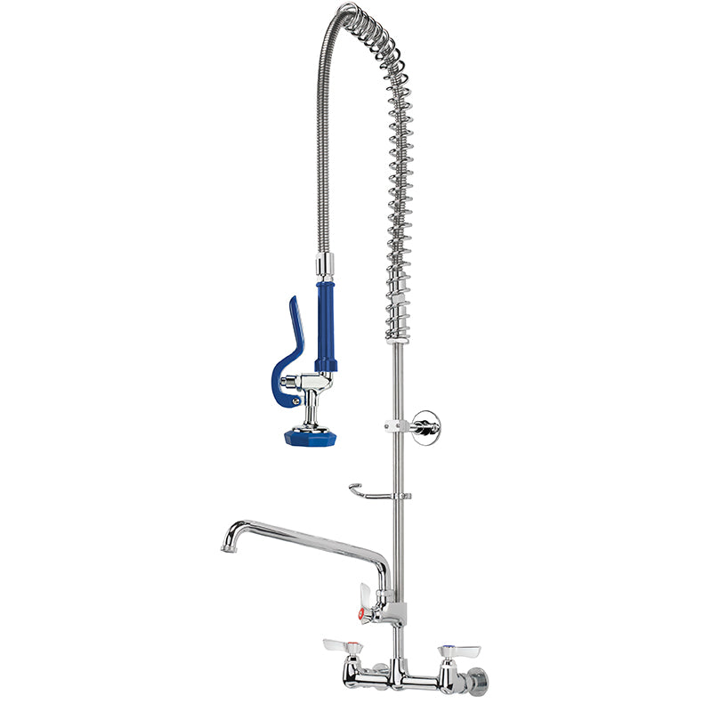 Krowne 20-325W Silver Series Center Wall Mount Pre-Rinse 44" Hose (12" Add-On Faucet And Wall Bracket Included)