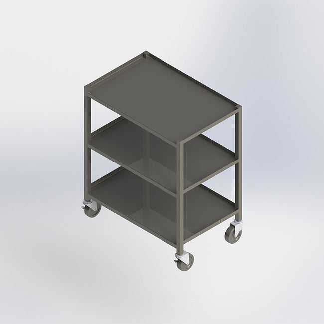 Allied Stainless Stainless Steel Service Cart 28" x 33-1/2" - Tripple Undershelf with Casters