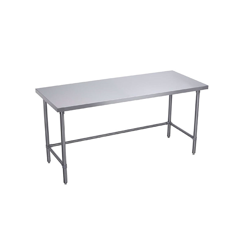 Elkay Stainless Steel 72" x 24" x 36" 16 Gauge Flat Top Work Table with Stainless Steel Legs and Cross Brace