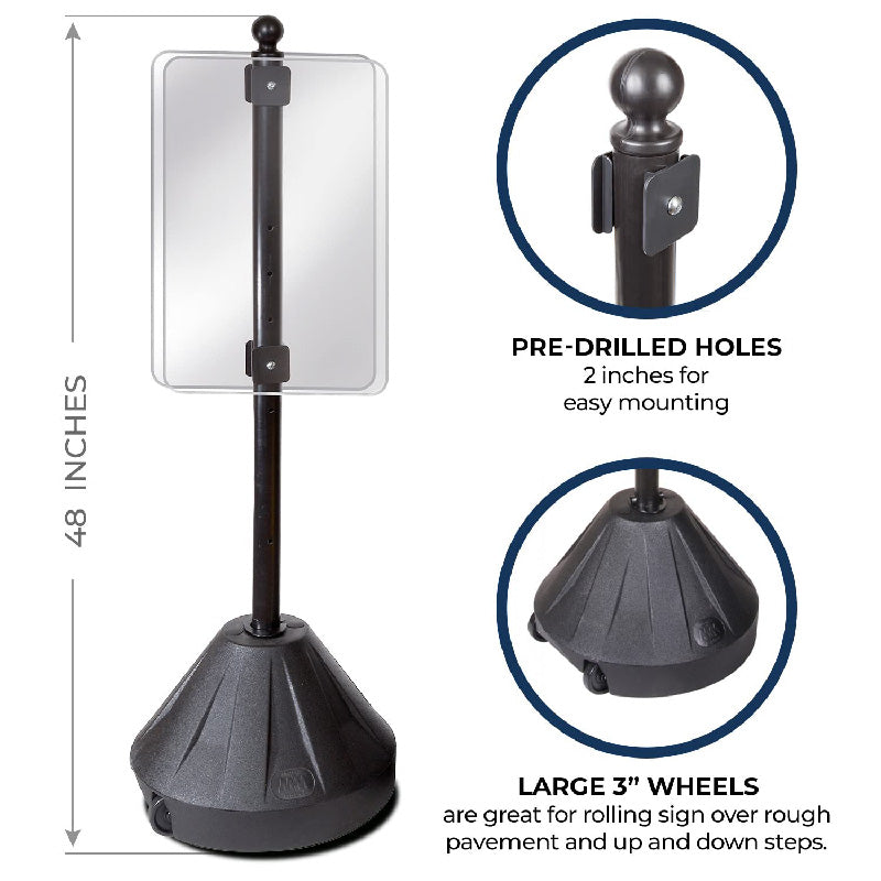 Sigo Signs Portable Sign Post PP2 BASE-BLACK-3 - 48