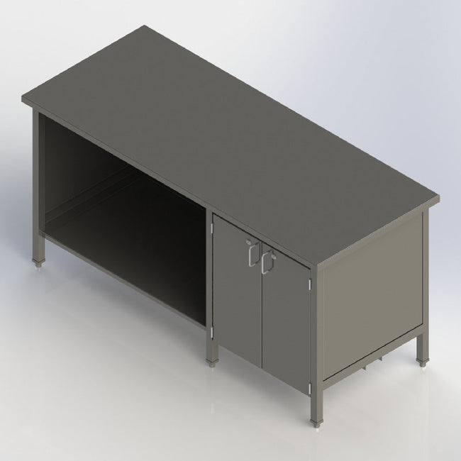 Allied Stainless 72" x 36" Stainless Steel Work Table - Enclosed Cabinet