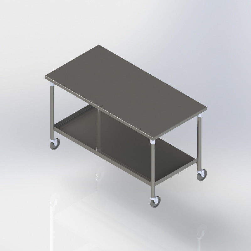 Allied Stainless 30" x 60" Work Table With Under Shelf And Casters