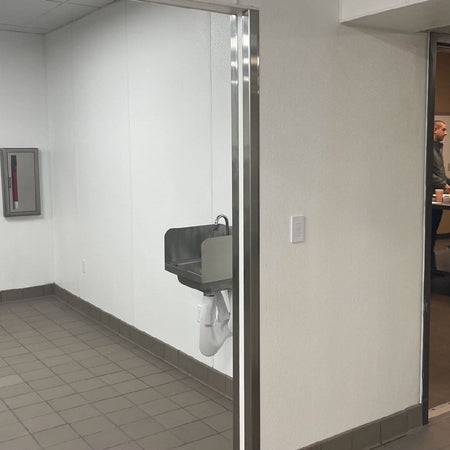 Allied Stainless 2" x 96" 16-Gauge SS Wall Outside Corner Guard On Wall Corner