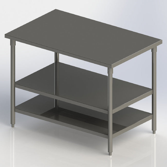 Allied Stainless 48" x 30" Work Table - Double Under Shelf